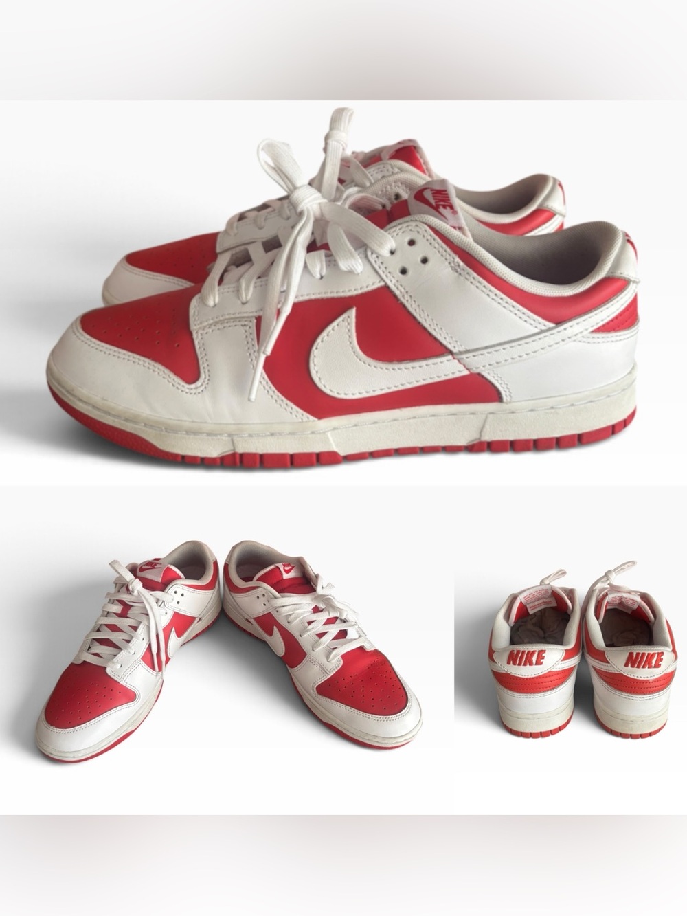 Nike Dunk Low 'Championship Red' Sneakers - Size 10.5